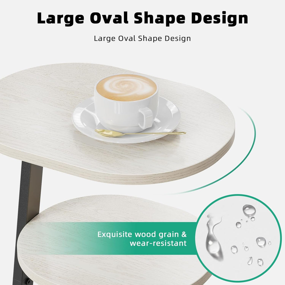 Kalrin Side Table, Small End Table with Metal Frame, 3-Tier Bedside Tables, R...