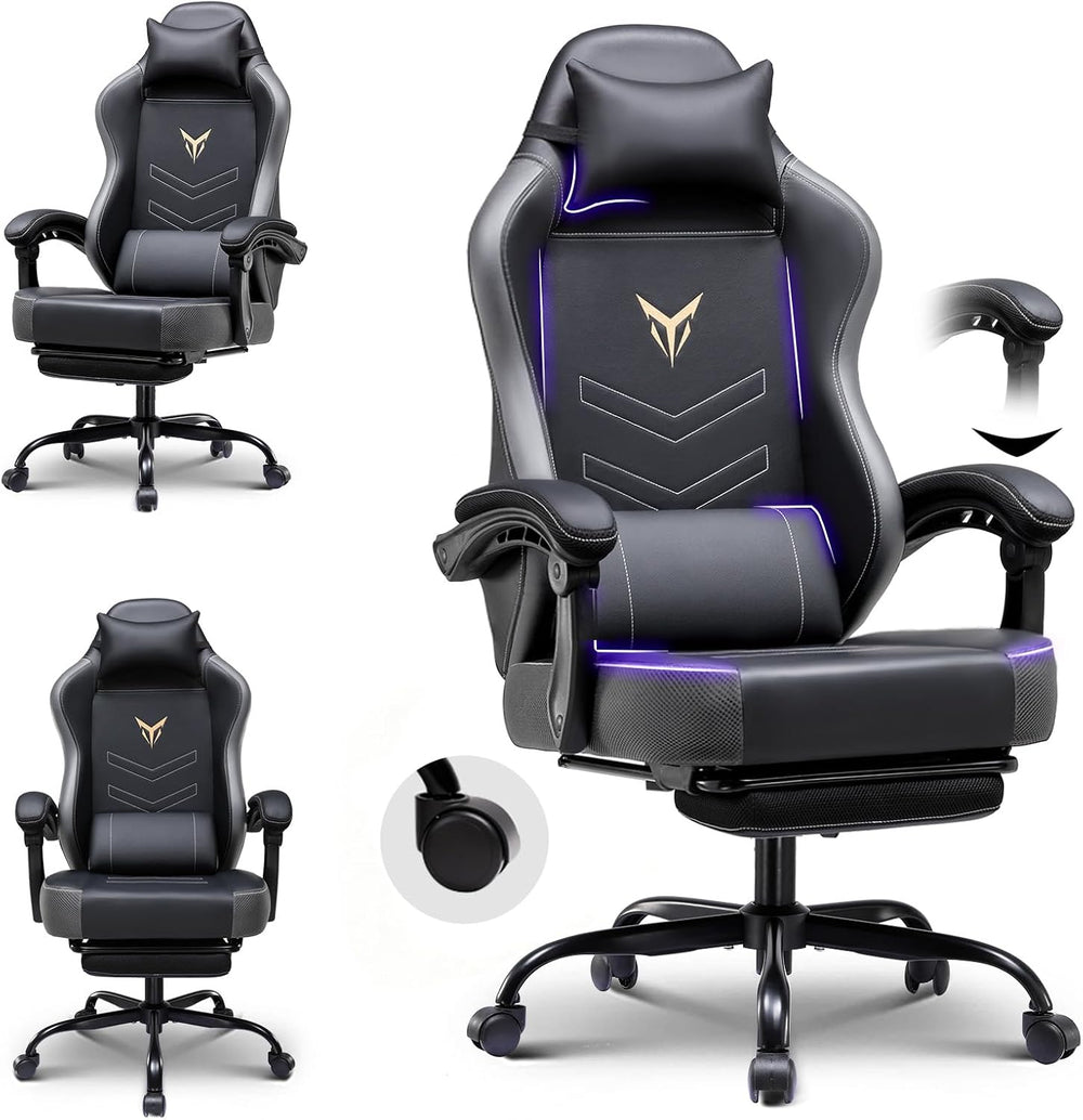 GTPLAYER Gaming Chair with Footrest, Ergonomic Office Chair 300lbs Capacity, ...