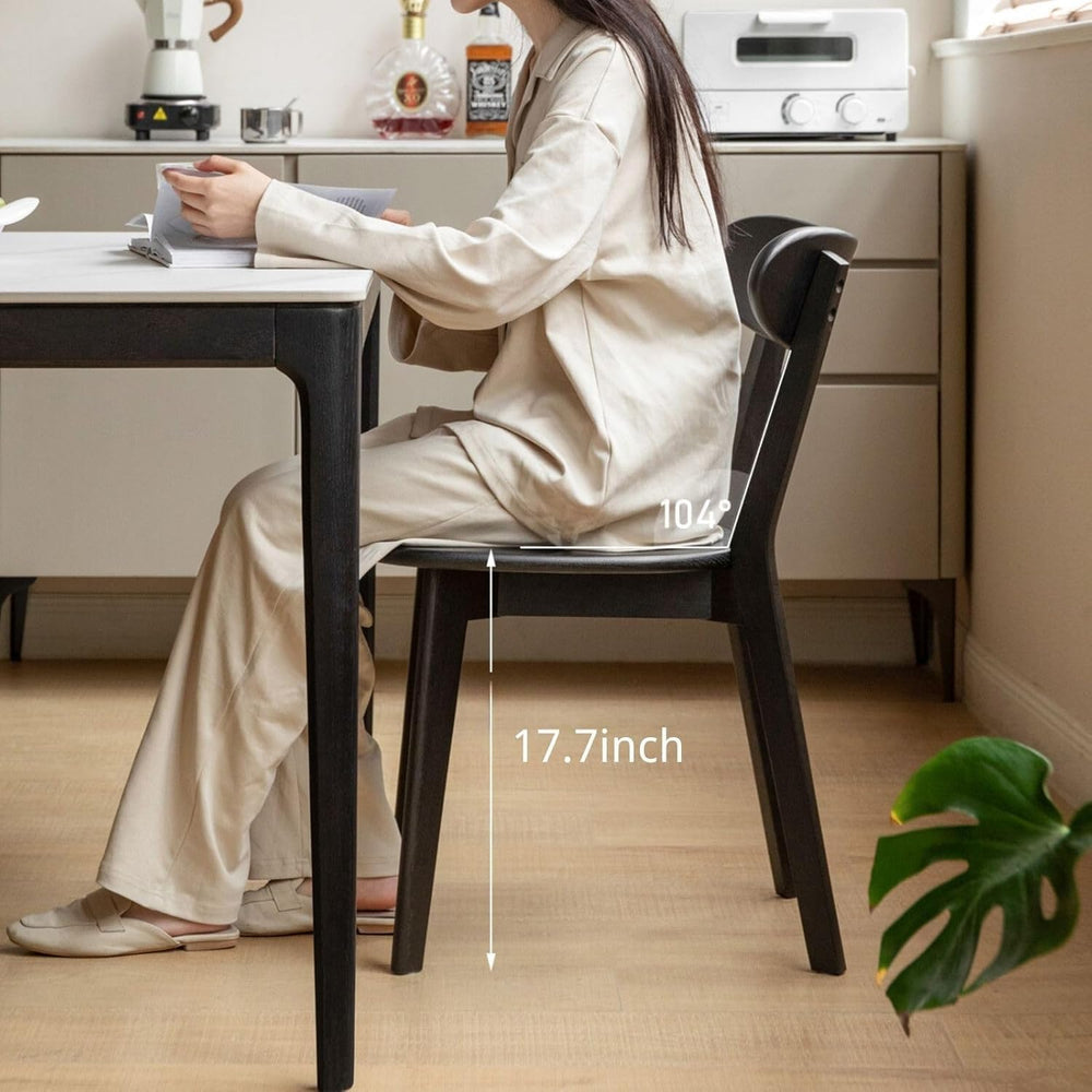 Dining Chairs, Kitchen Chairs, 100% Oak Solid Wood Modern Chair with Curved B...
