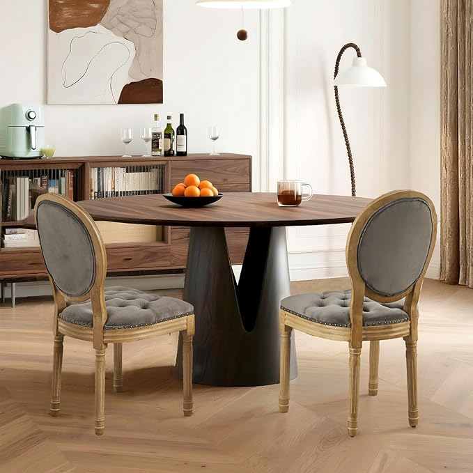 French Country Dining Chairs Set of 4,Farmhouse Upholstered Dining Room Chair...
