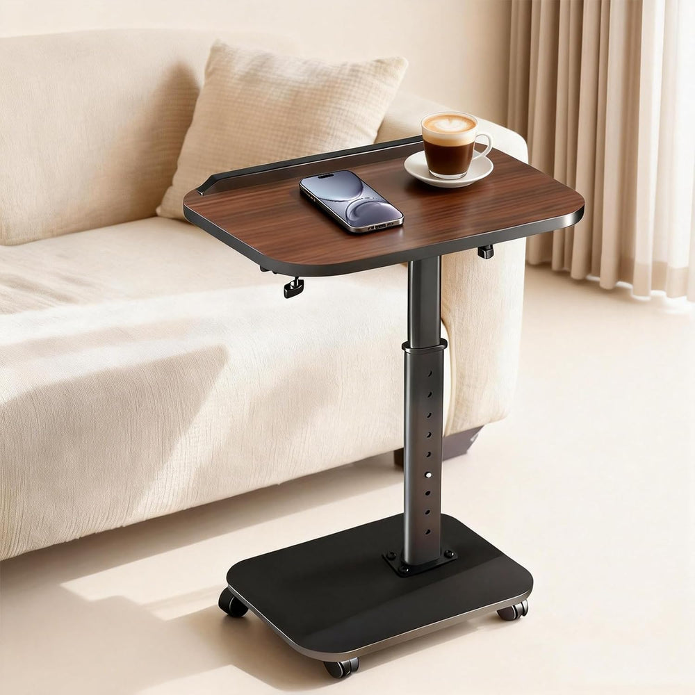 C Table End Table Adjustable Height, Rolling TV Tray Table for Small Spaces 1...