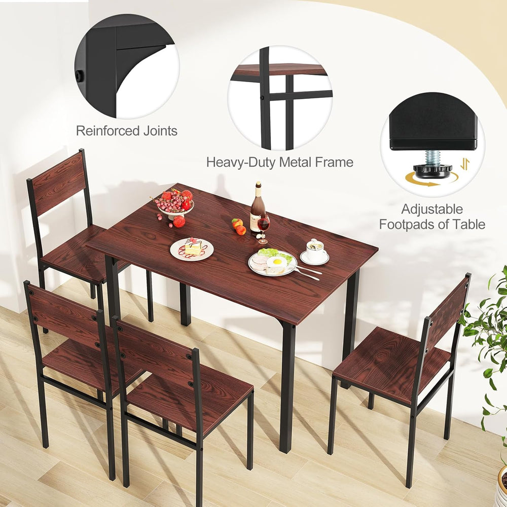 Tangkula Dining Table Set for 4, Modern Table and Chairs Set of 4 for Kitchen...