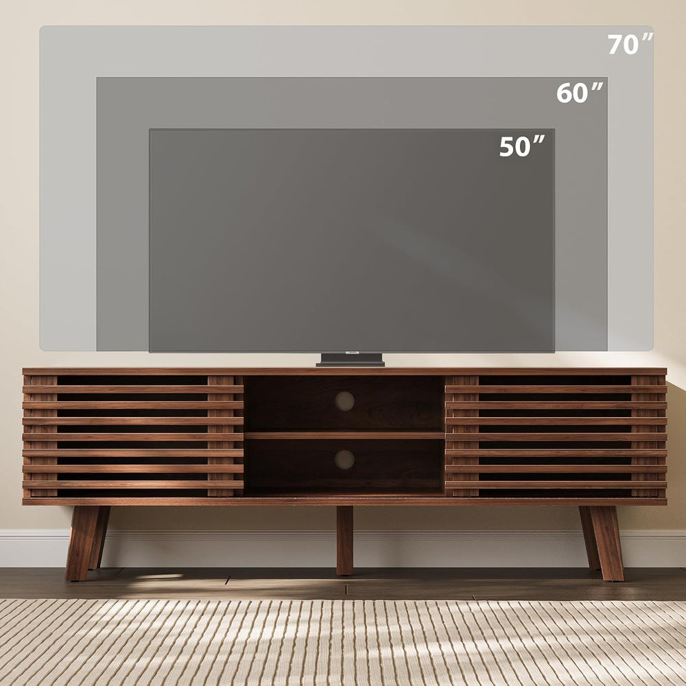 MAISONARIA Mid-Century Modern TV Stand for 50/55/60 inch TV, Retro Entertainm...