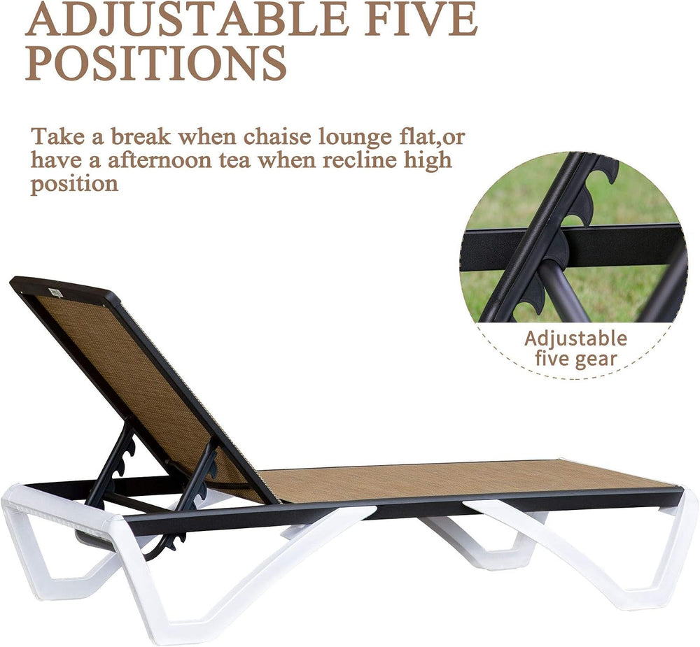 Domi Pool Patio Lounger Chair Outdoor Chaise Lounge Chair
