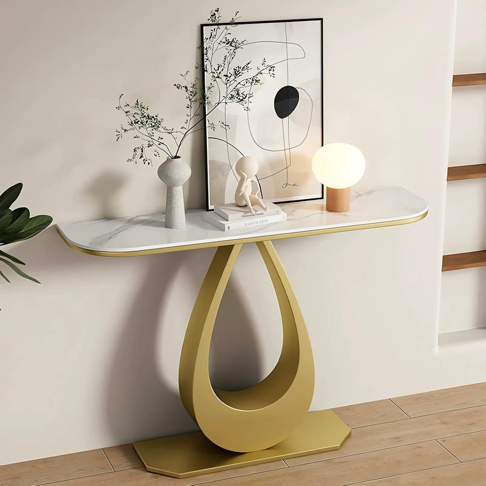 Modern Console Table Home Decor Entryway Table with Metal Frame Living Room D...