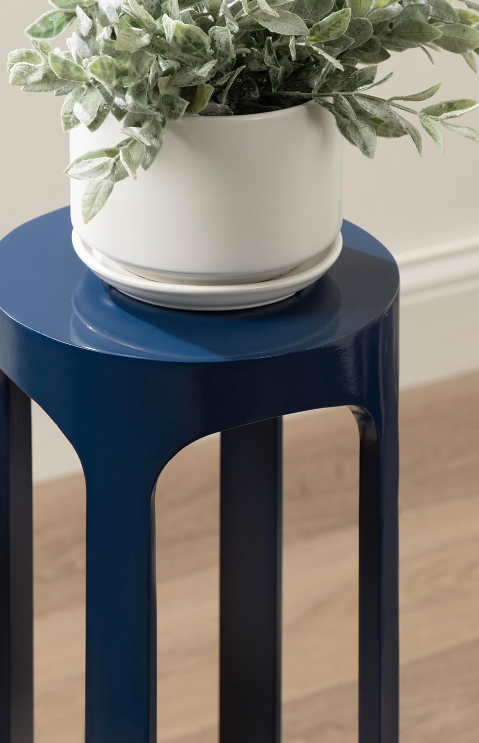 Kate and Laurel Dahl Modern Wooden Round Drink Table, 8 x 8 x 23, Navy Blue, ...