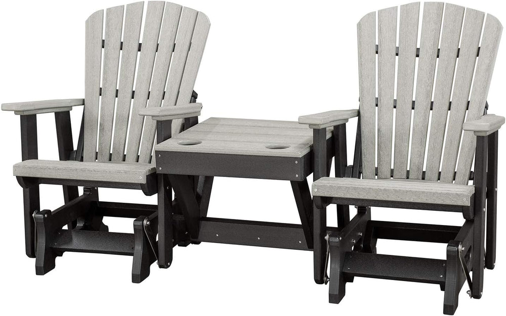 American Furniture Classics Double Center Table Glider, Light Gray