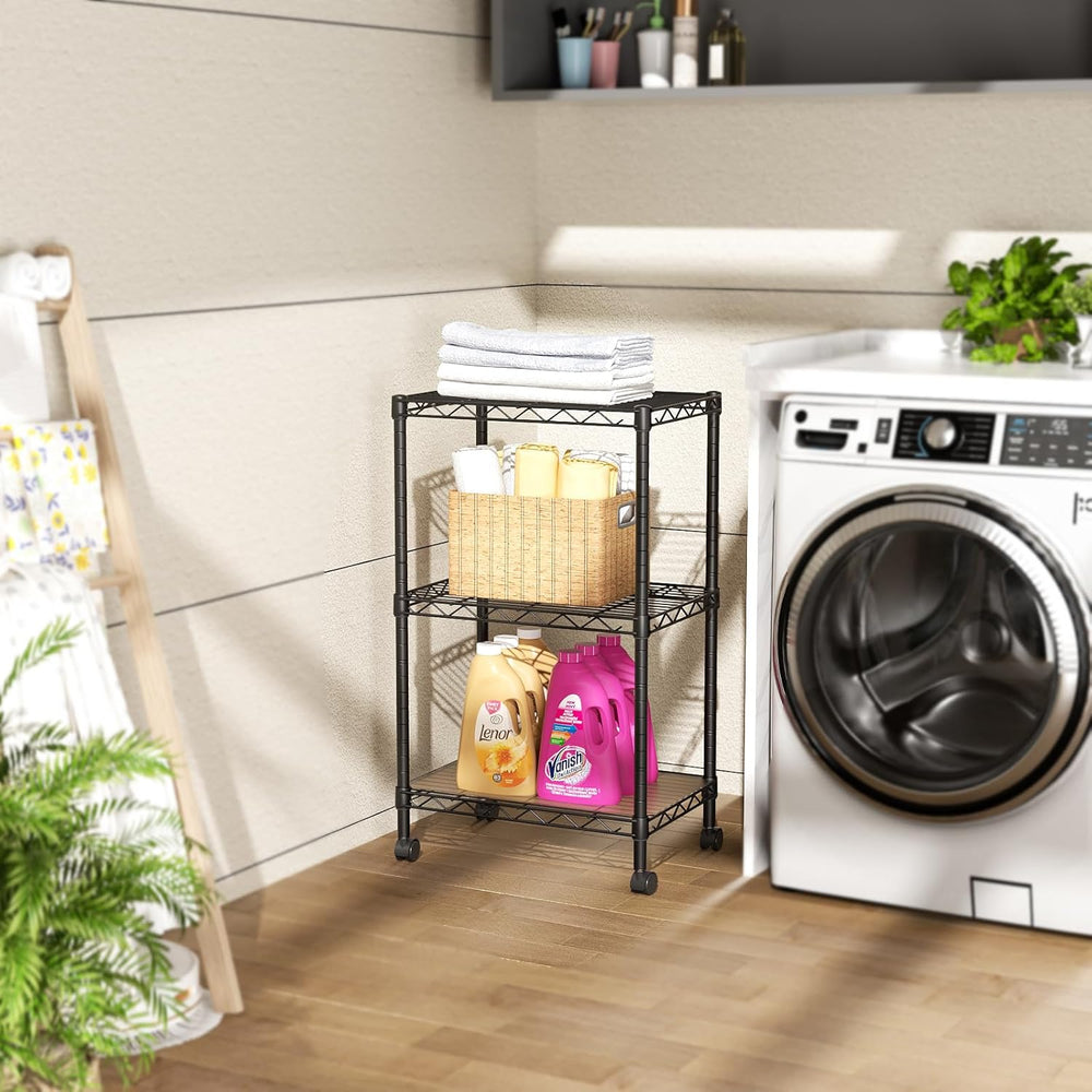 SINGAYE 3 Small Shelves Storage Shelf Wire Shelving Unit Metal Shelf Adjustab...
