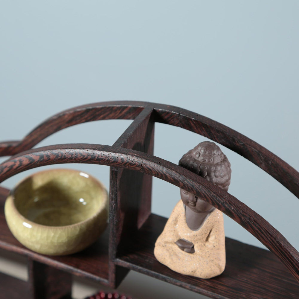 NWFashion Chinese Wooden Rosewood Display Stand Decoration 11" Curio Cab...