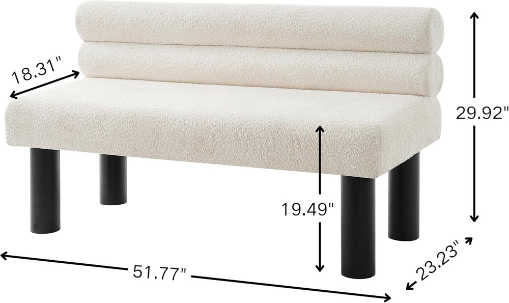 Polibi 51.77-Inch Long Dining Bench with Sponge-Filled Seat & Rubberwood ...