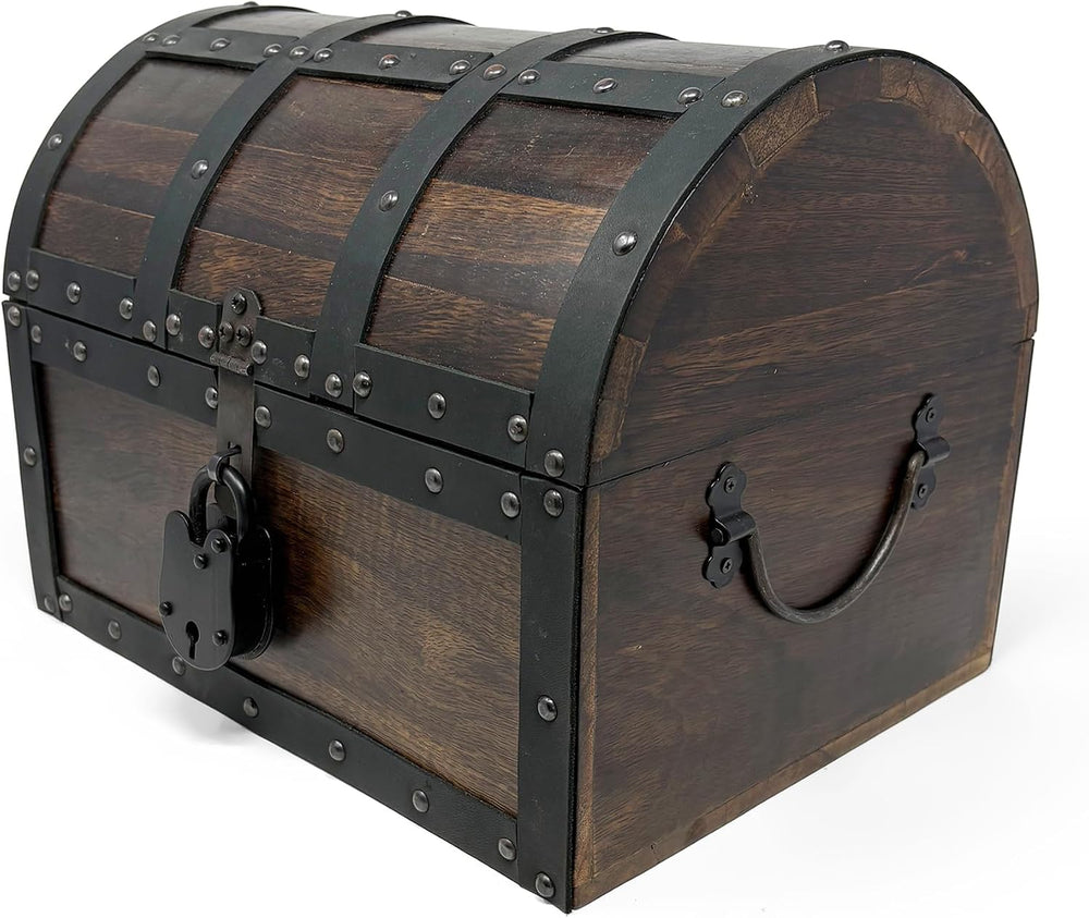 Nautical Cove Handmade Wooden Treasure Chest Storage Box – Deluxe Design with...
