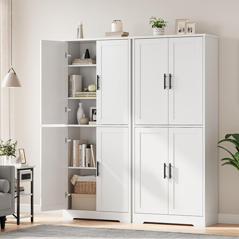IDEALHOUSE Pantry Cabinet,70" Tall Kitchen Pantry Cabinet with 4 Doors a...