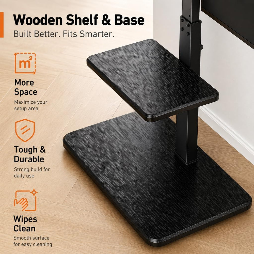 Perlegear Floor TV Stand with Power Outlet, Universal TV Stand for 32-75 inch...