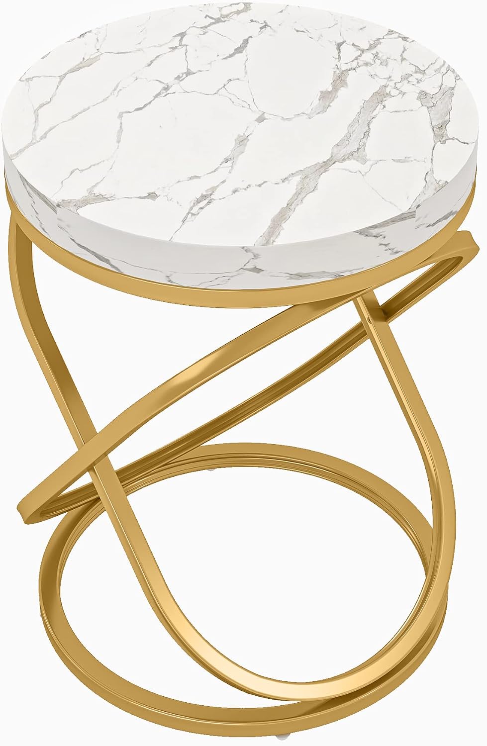Tribesigns Round End Table with Engineered Wood Tabletop, 26 Inches Round Sid...