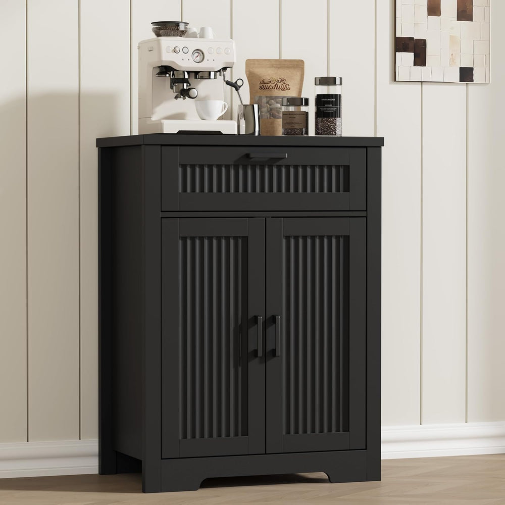 Buffet Cabinet with Storage Drawer, Farmhouse Coffee Bar Table with Storage D...