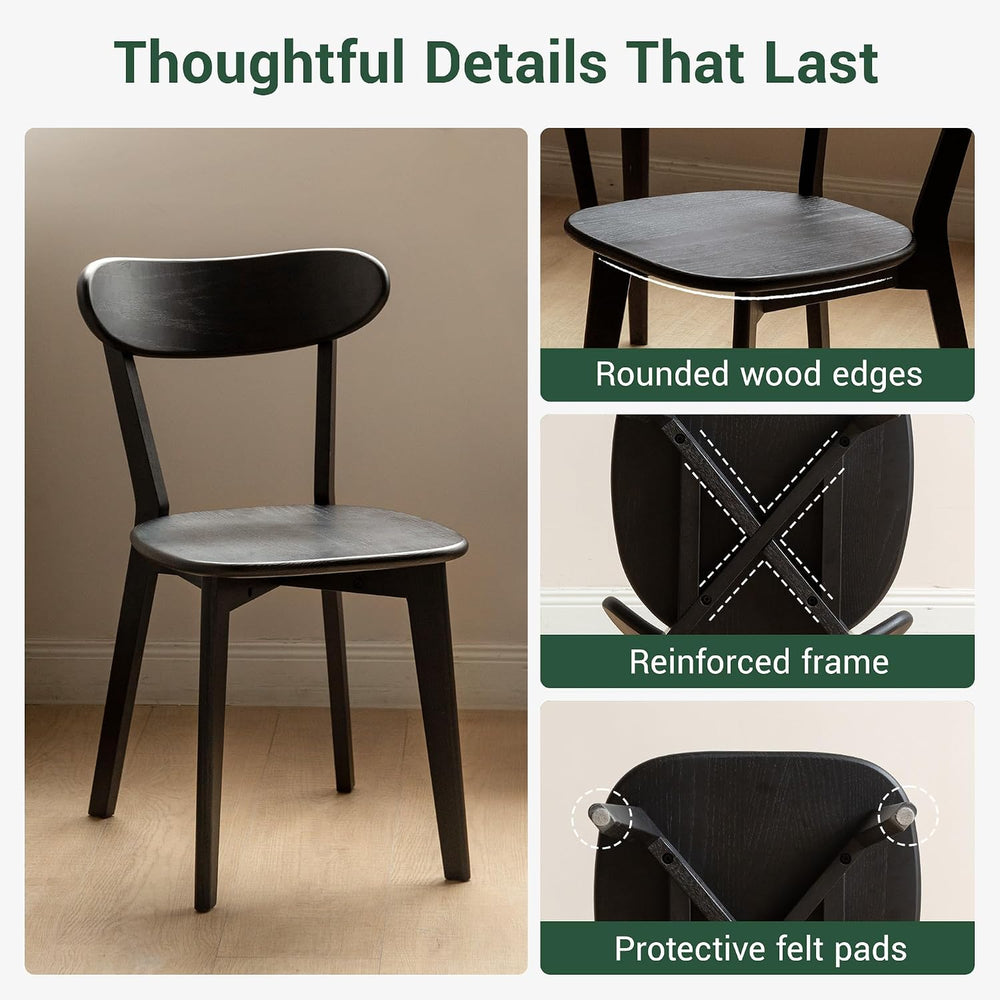 Oak Dining Chairs, Kitchen Chairs, 100% Solid Wood Modern Dinner Chair with C...