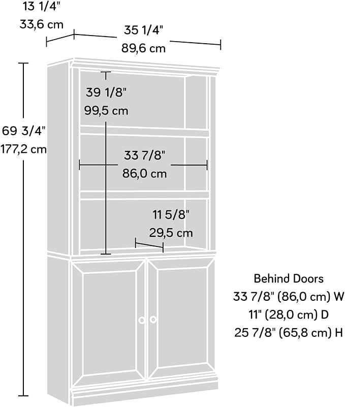 Sauder Miscellaneous Storage Transitional 3-Shelf 2-Door Bookcase/ Book shelf...