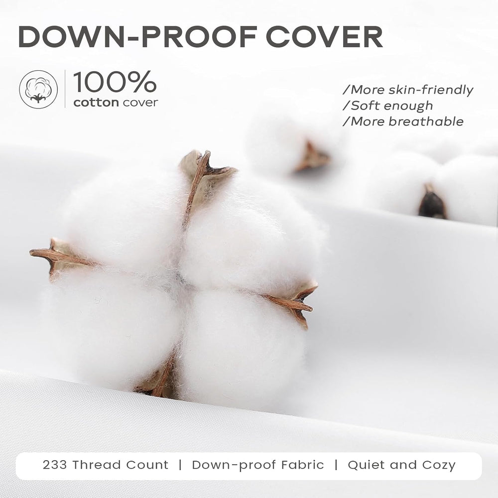 SAVORI Set of 2 Down and Feather Throw Pillow Inserts 20x20 Soft Fluffy Pillo...