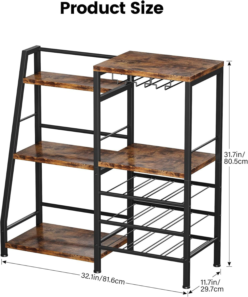 Homeiju Liquor Cabinet Bar for Home Bar, 3 Tier Wine Rack Freestanding Floor ...