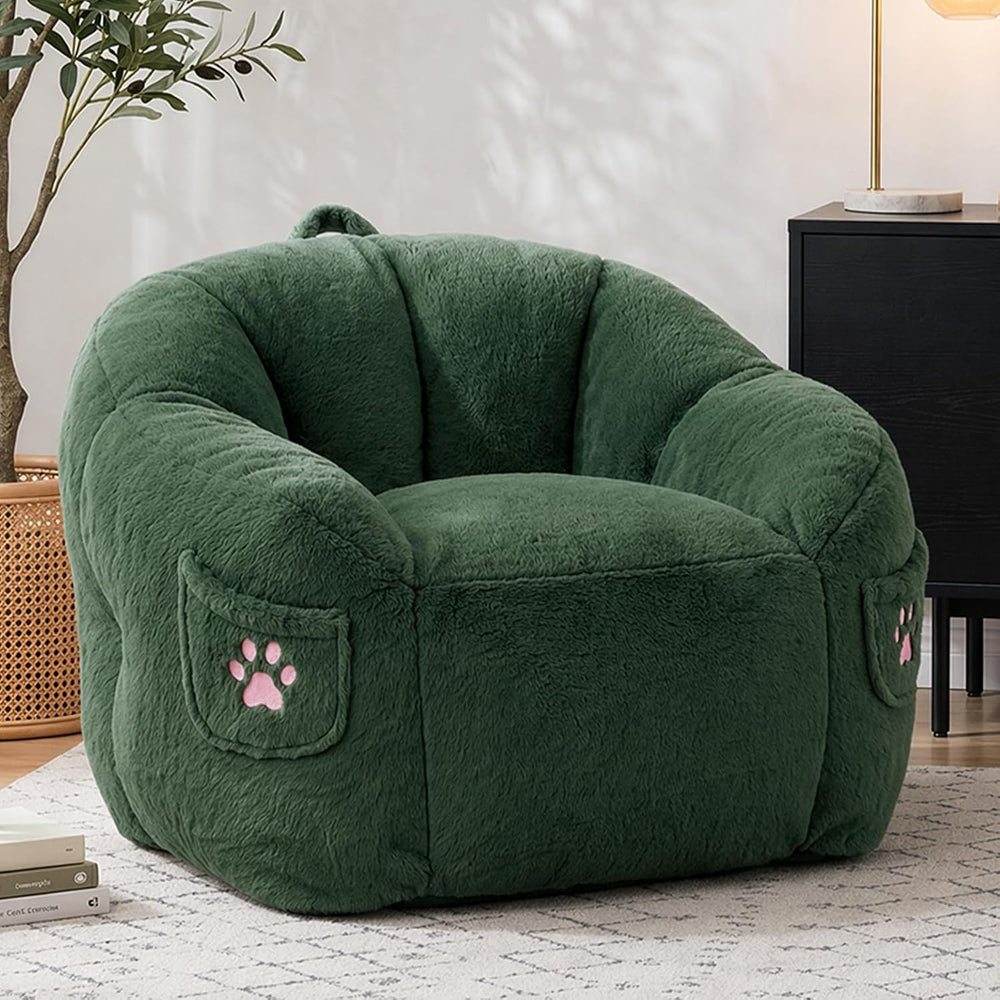 Vipbear Cat Paw Bean Bag Chair, Oversized Air-Cushion Sofa Chair Green | 39&q...