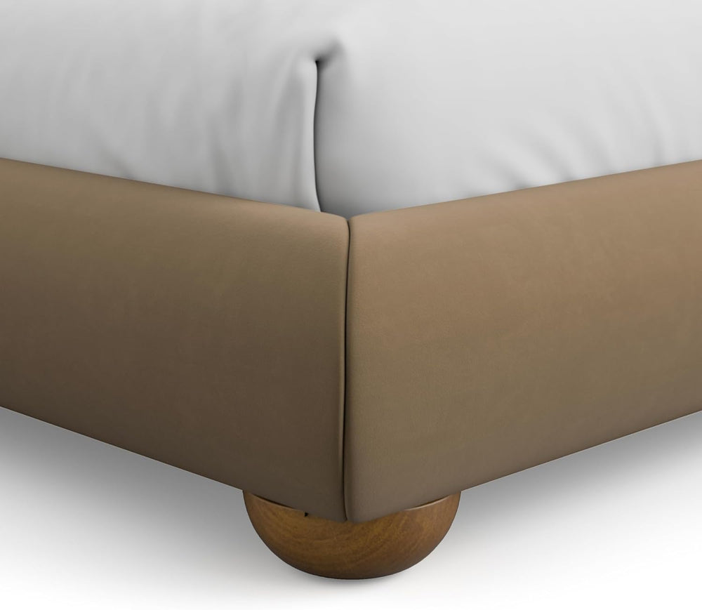 Furniture of America Lunaria Modern Velvet King Platform Bed with Camelback H...
