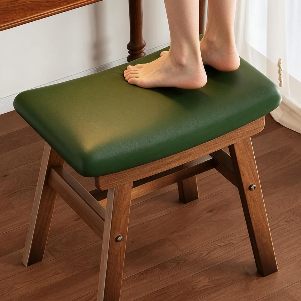 Counter Stool, Upholstered Dining Accent Side Chair, Solid Wood Saddle Stool,...