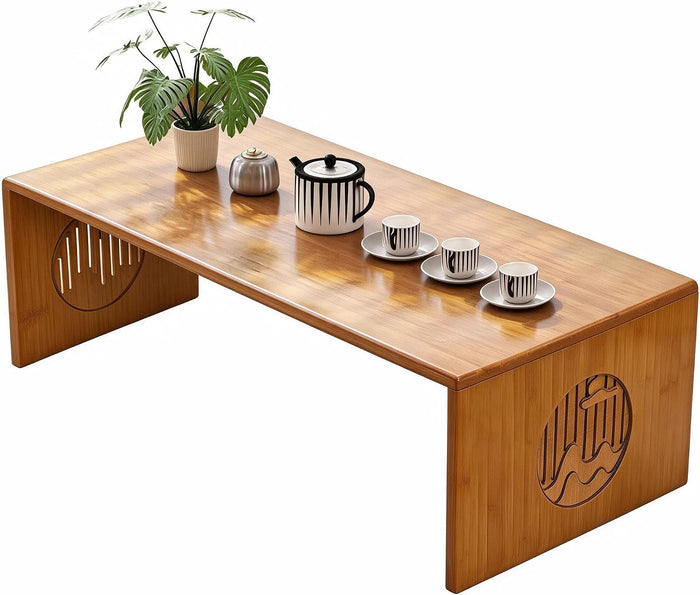 Folding Japanese Floor Table -31.5 inch Bamboo Coffee Table Small