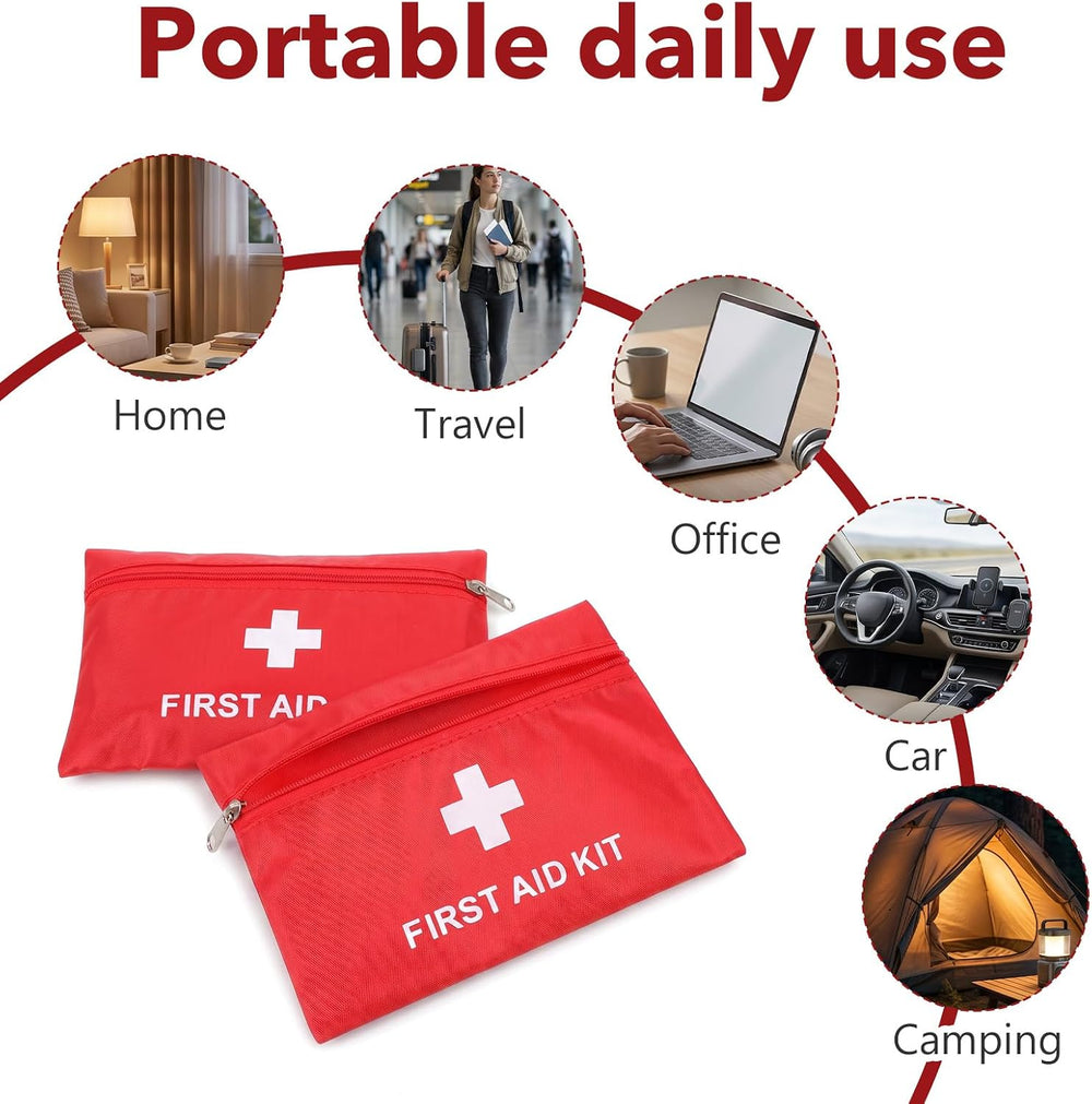 48 Pack Mini First Aid Kit Travel Size Empty Pouches, Compact First Aid Kit B...
