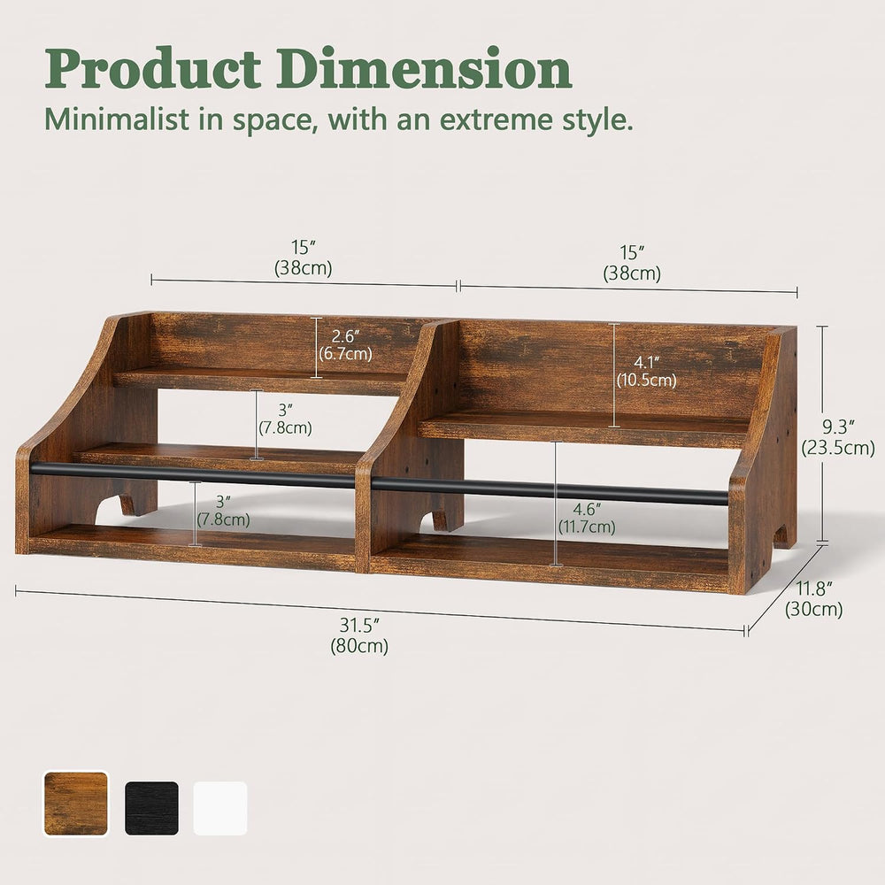 FAVOOSTY 5 Tier Countertop Liquor Bottle Display Shelf Organizer, Retro Table...