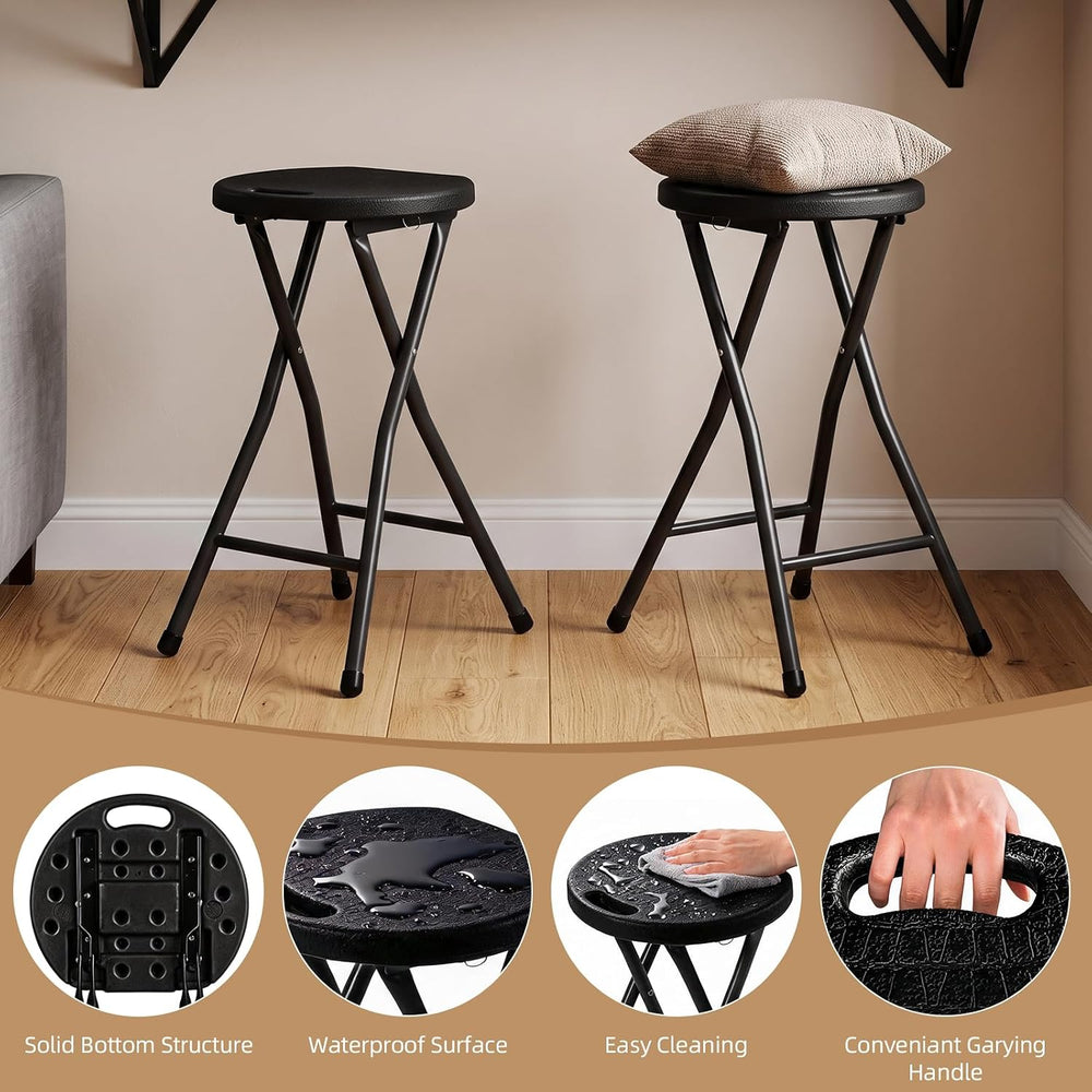 Folding Stool with Handle,Bar Stools Portable Chair 1-Pack