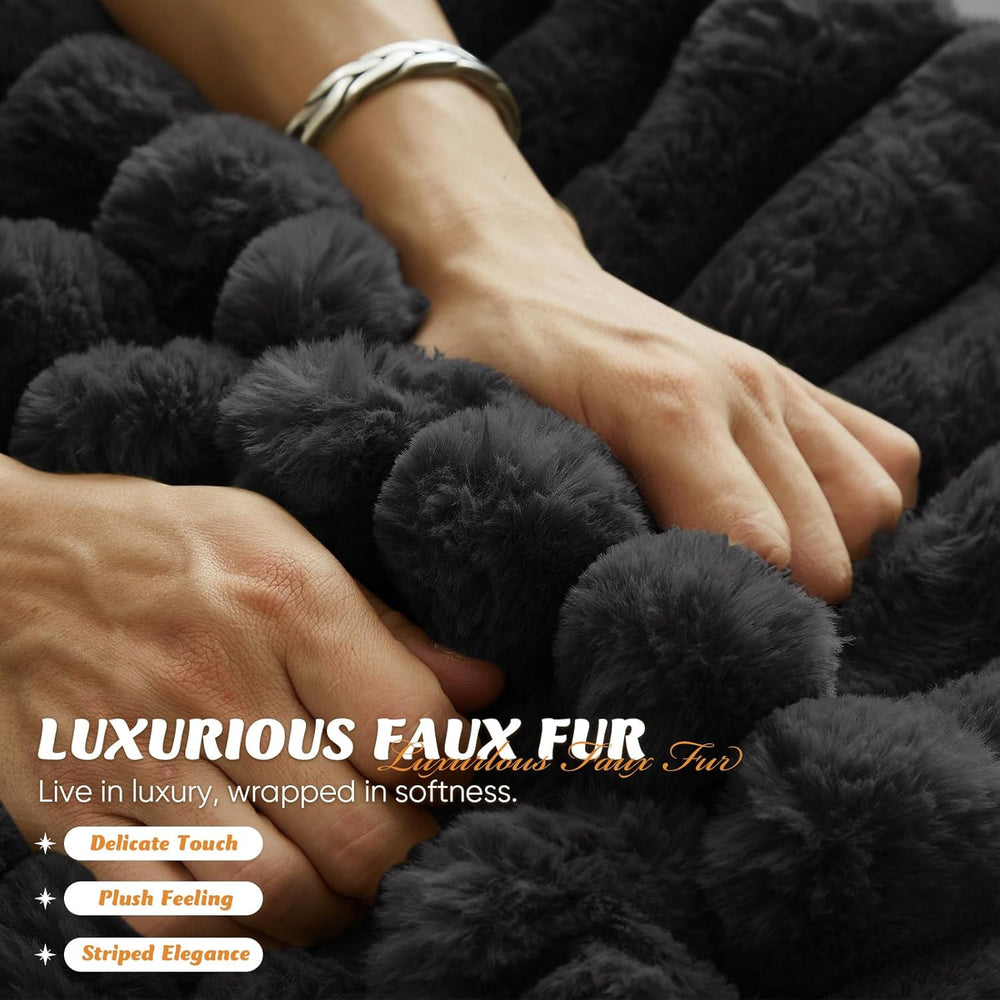 Oversized Chaise Lounge Indoor, Modern Plush Faux Fur Fabric Deep Seat Floor ...