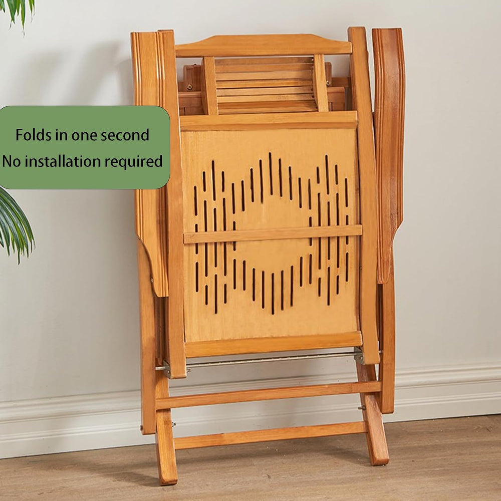 Bamboo Rocking Chair with headrest and footrest, Foldable and Requires no Ass...