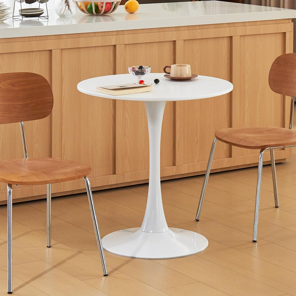 Round Dining Table, 27.6" Circle Tulip Table with Thickened Tabletop &am...