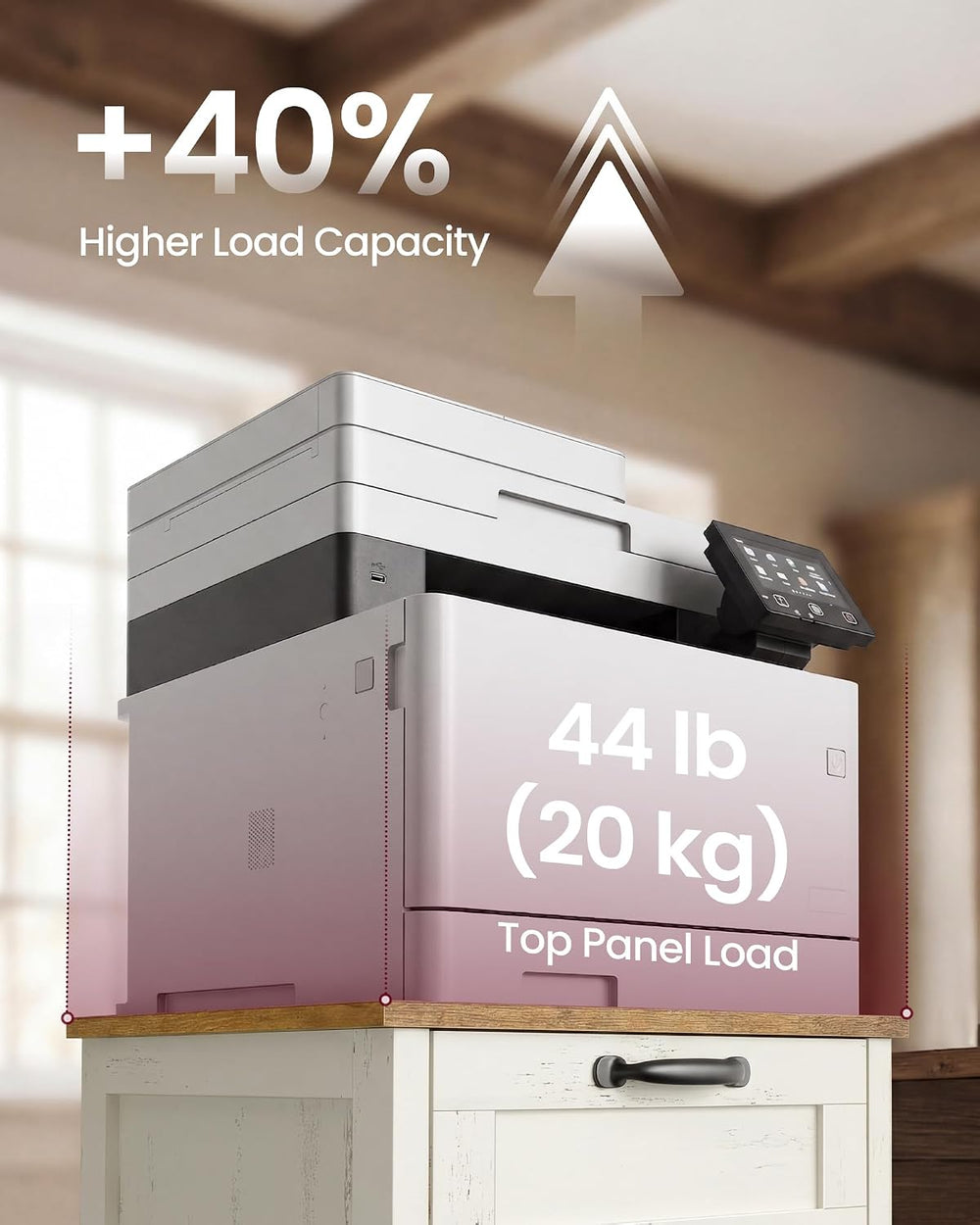 VASAGLE File Cabinet, 3-Drawer Filing Cabinet for Home Office | Modern Farmho...