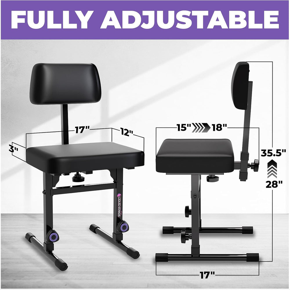 Liquid Stands Piano Bench Adjustable Stool – Music Keyboard Bench with Backre...