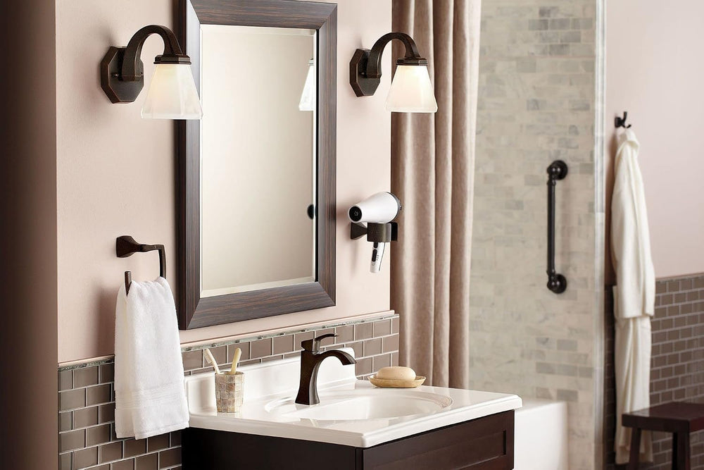 Moen Voss Oil-Rubbed Bronze Bathroom Hand Towel Ring, YB5186ORB