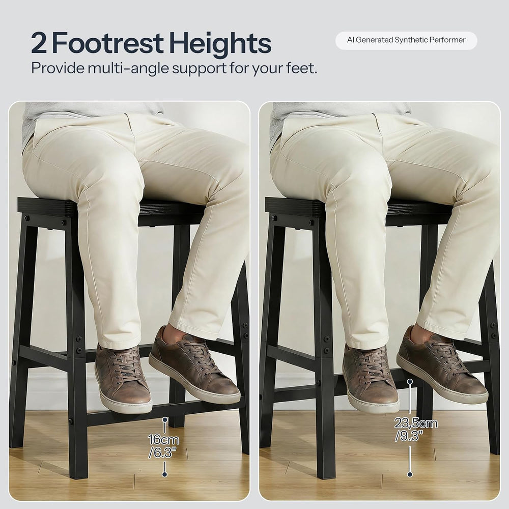 HOOBRO Bar Stools Set of 3, Counter Height Bar Stools, 23.6'' Bar Cha...