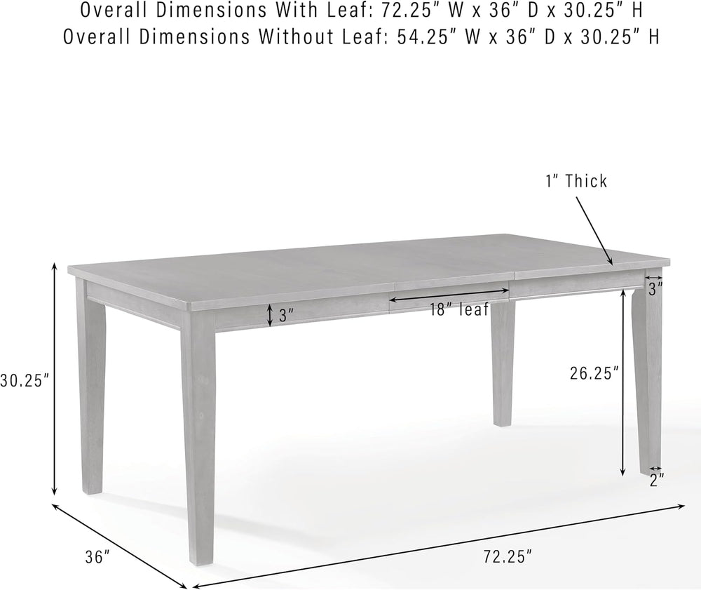 Crosley Furniture Alessia Traditional Wood Dining Room Table with Leaf Extens...