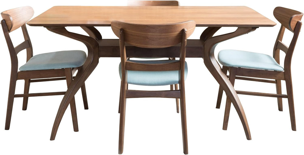 Christopher Knight Home Idalia Curved Leg Rectangular Dining Set, 5-Pcs Set, ...
