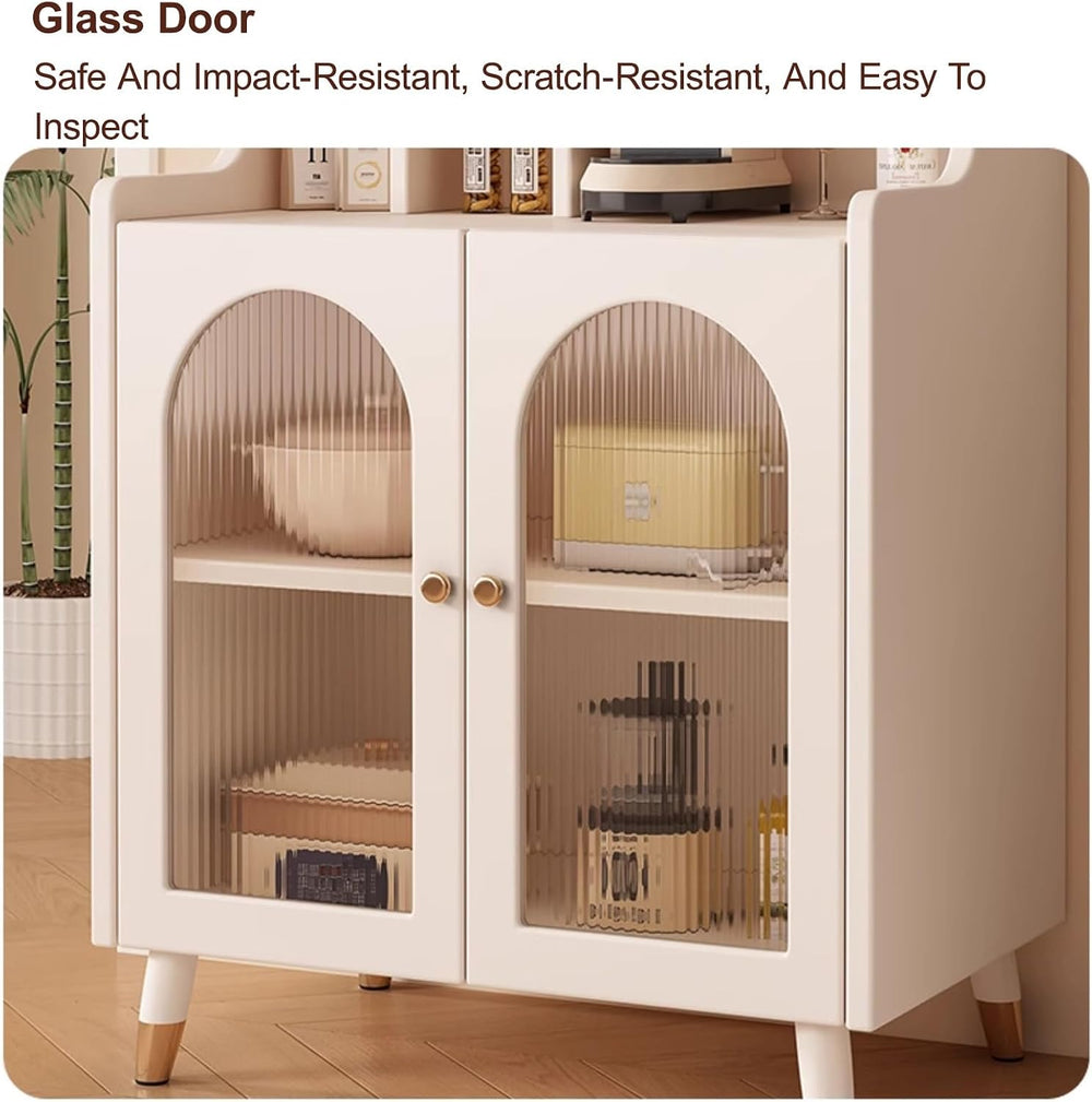 Pantry Storage Cabinet with Doors and Shelves, Food Pantry Cabinet, Farmhouse...