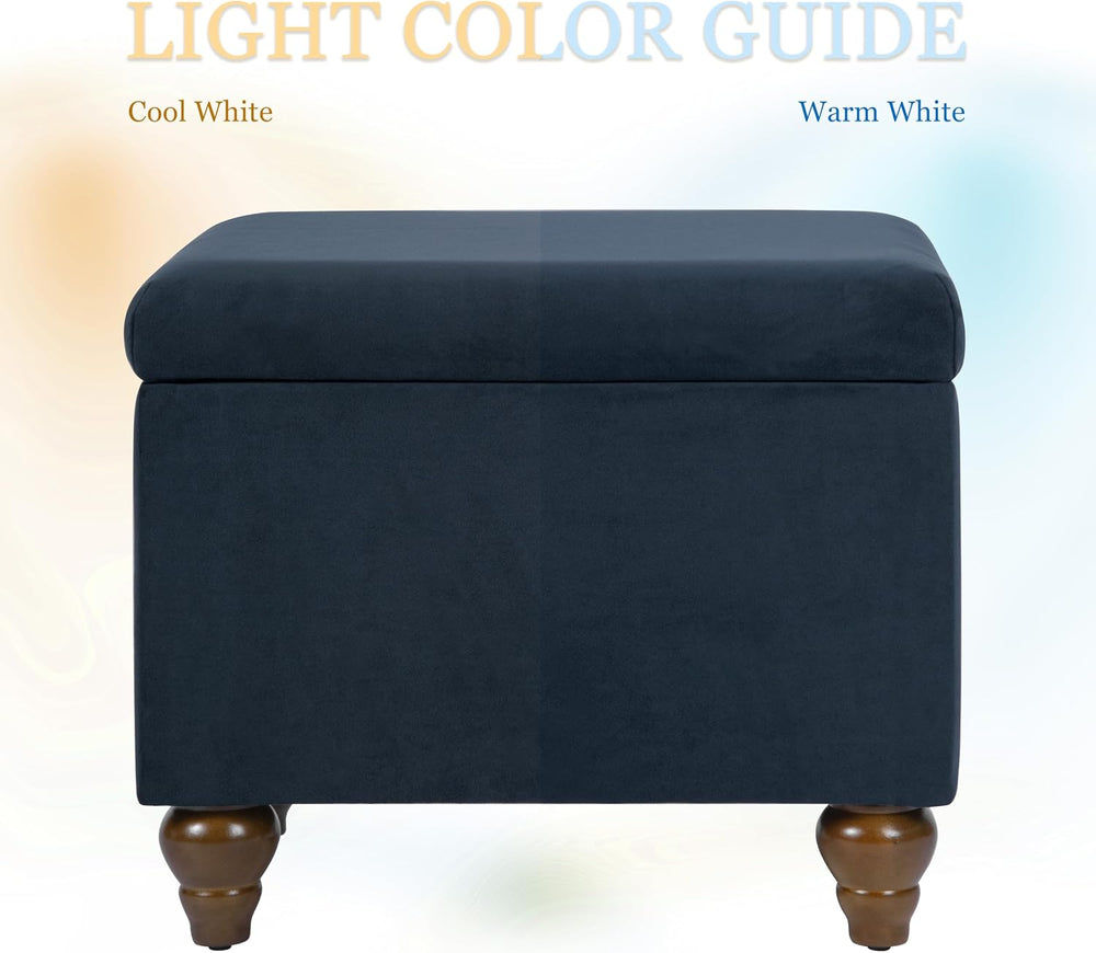HomePop 22" Medium Rectangular Storage Ottoman - Blue Velvet
