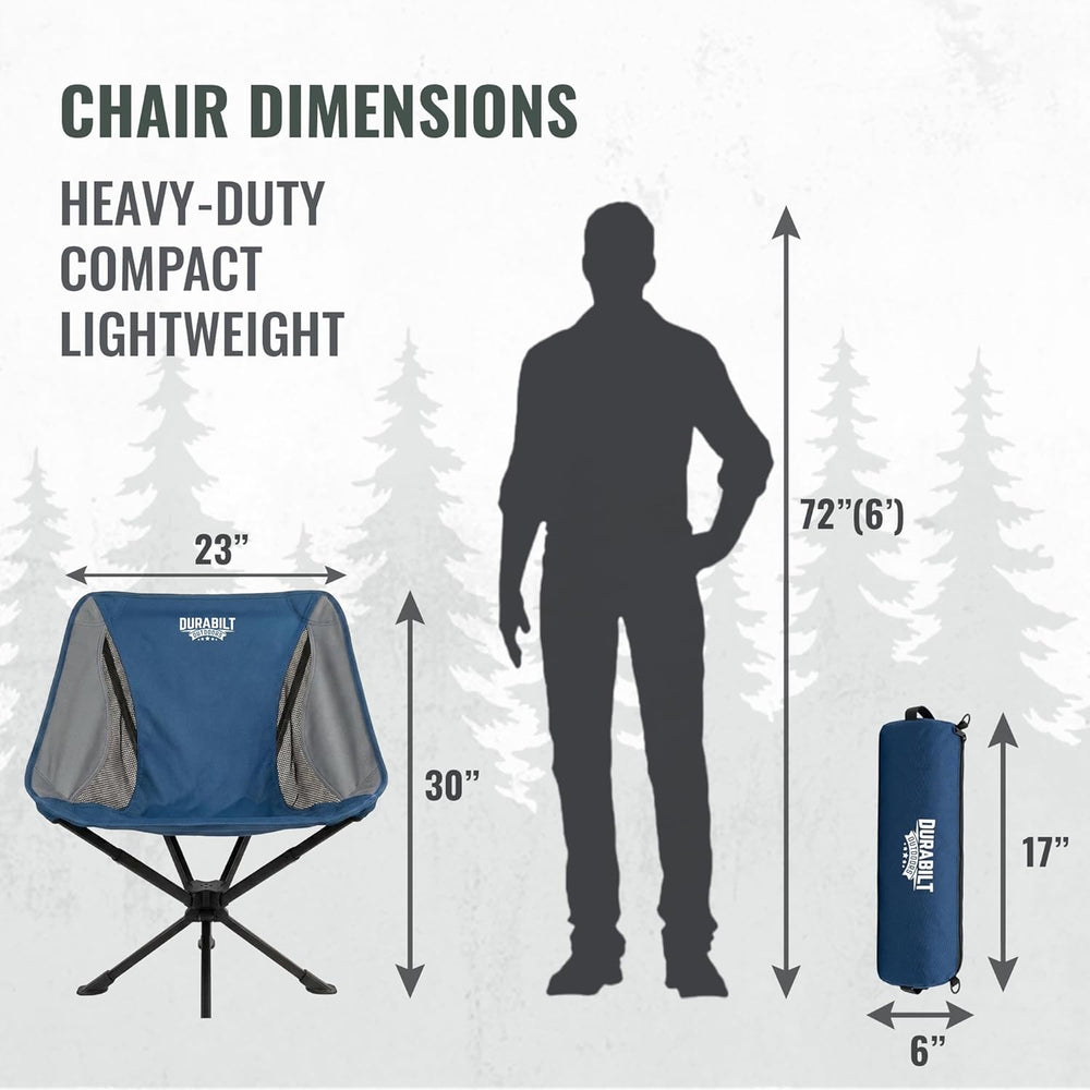 360° Rotation Swivel Camping Chair- Holds 330lb, Small Portable Folding Chair...