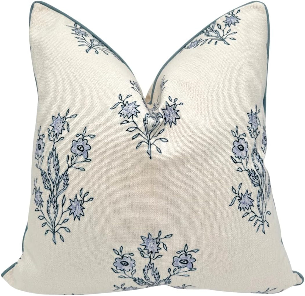 Jillien Harbor “The Mary” Blue and White Decorative Throw Pillow Cover – Flor...