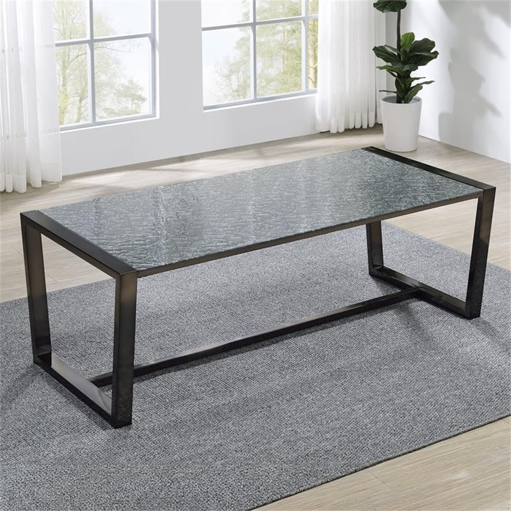 Pemberly Row Contemporary 3-Piece Coffee & End Table Set, Black Nickel Fi...
