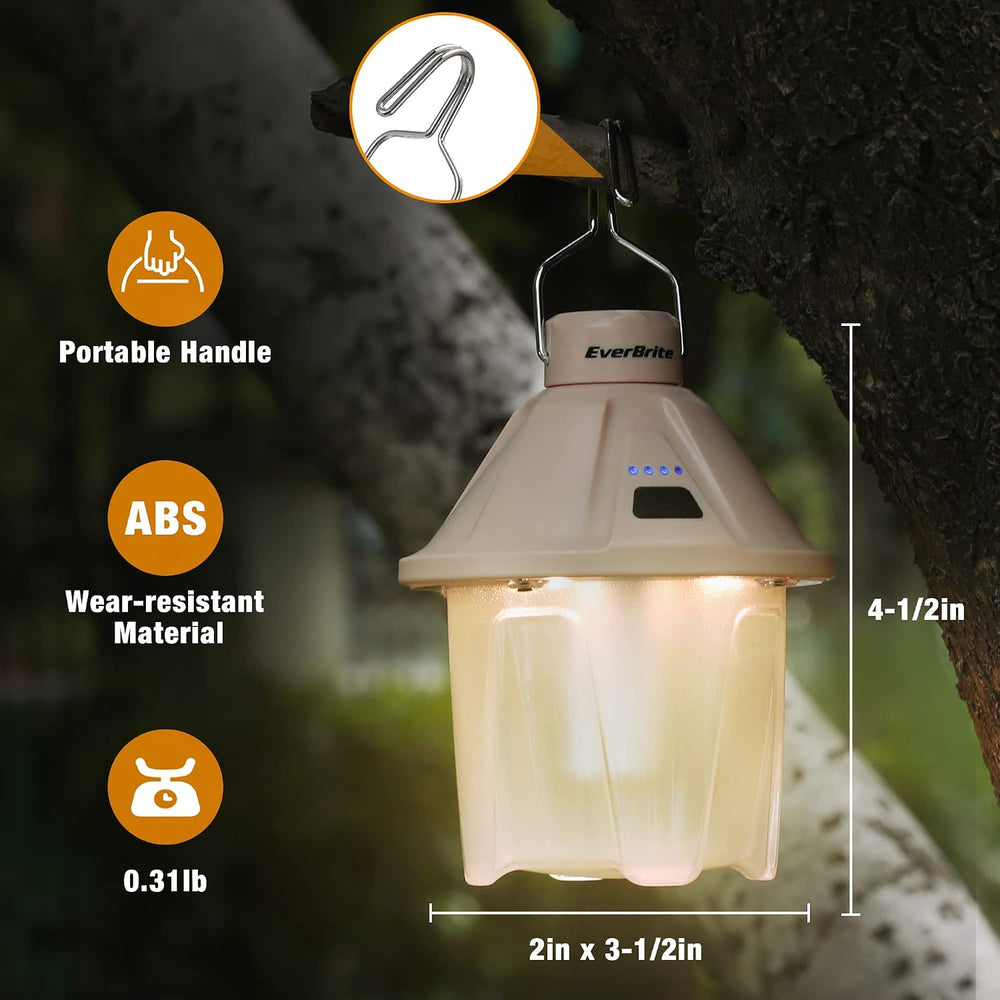EverBrite 2 Pack Rechargeable Camping Lantern, 450LM LED Tent Light