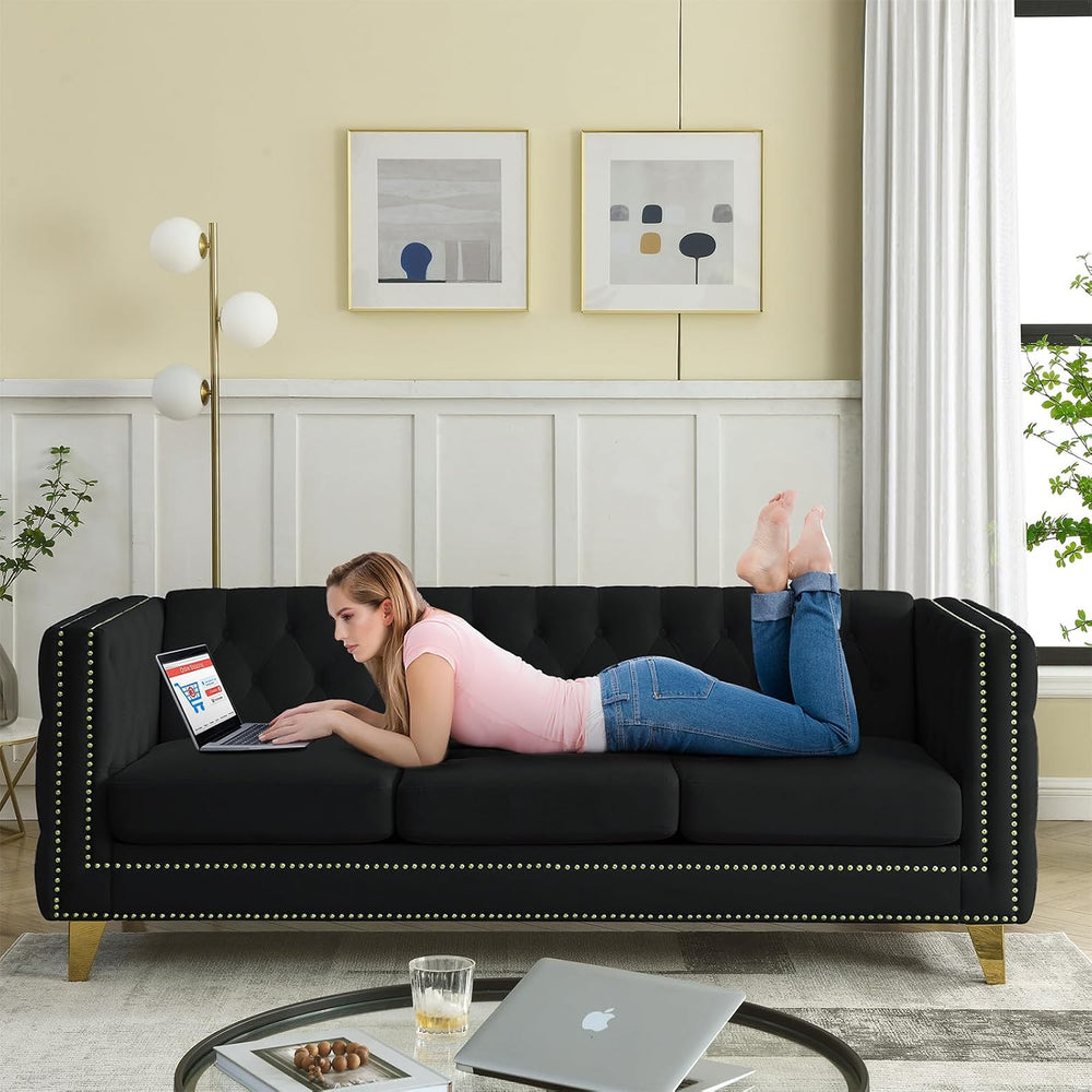 Antetek 80-inch Couches + 58-inch Loveseat Sofa Set for Living Room, Modern B...