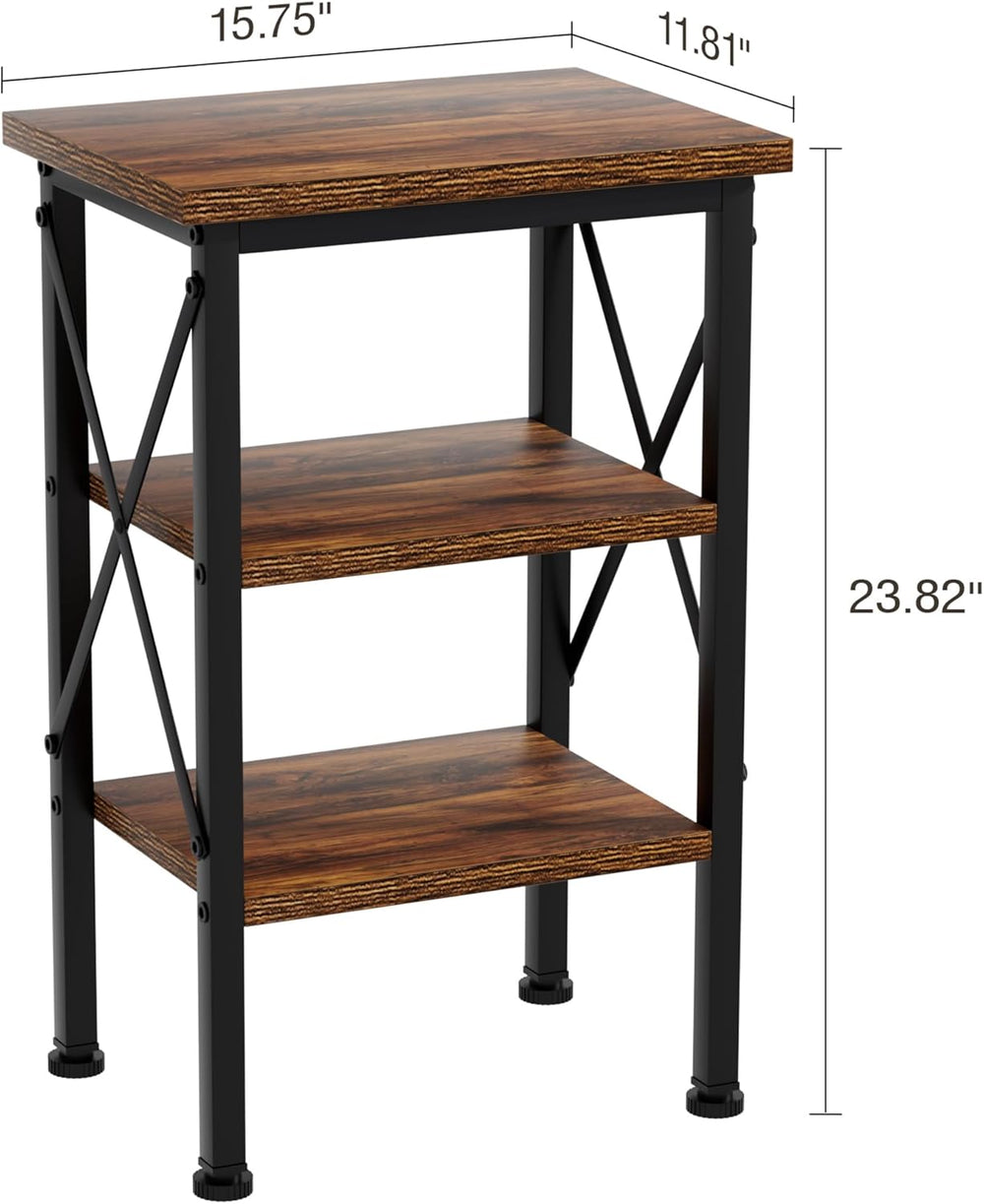 VECELO Modern Nightstands X-Design Side End Table Night Stand with Storage Sh...