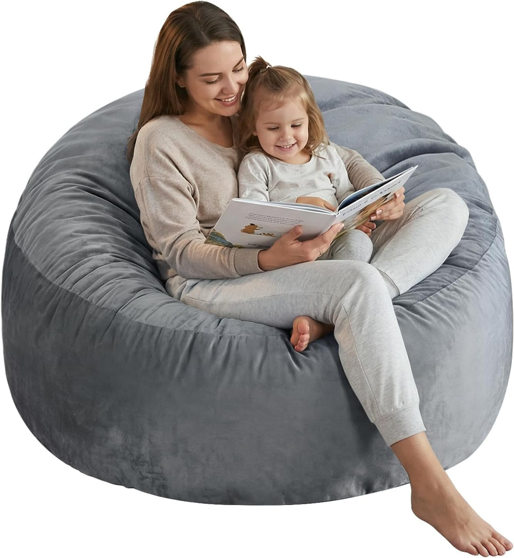 3 Ft Bean Bag Chair,Bean Bag Chairs for Living Room,3 Foot,Dark Grey | Bean B...