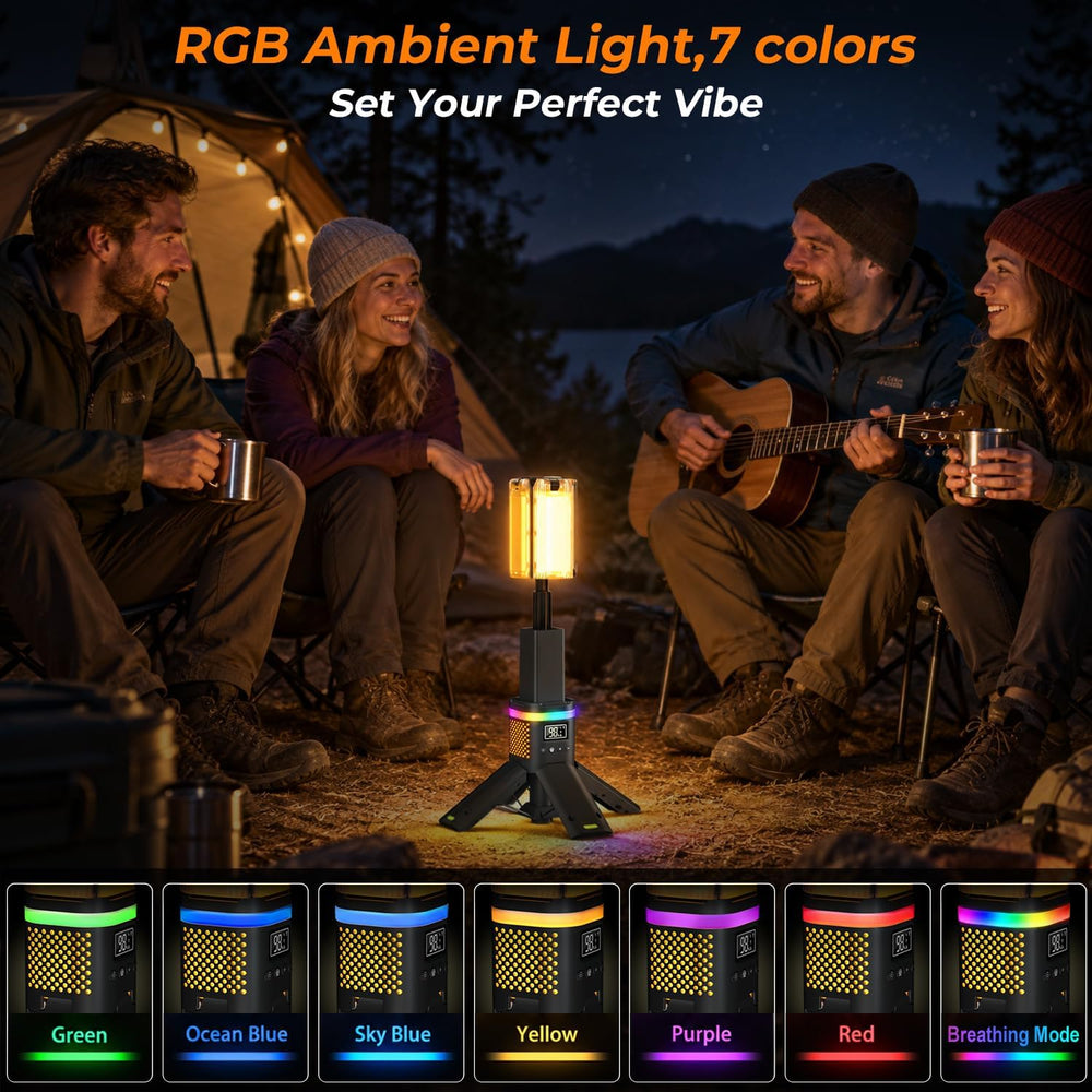 Clemas Telescopic Camping Lights with Remote & RGB,14000mAh Rechargeable ...