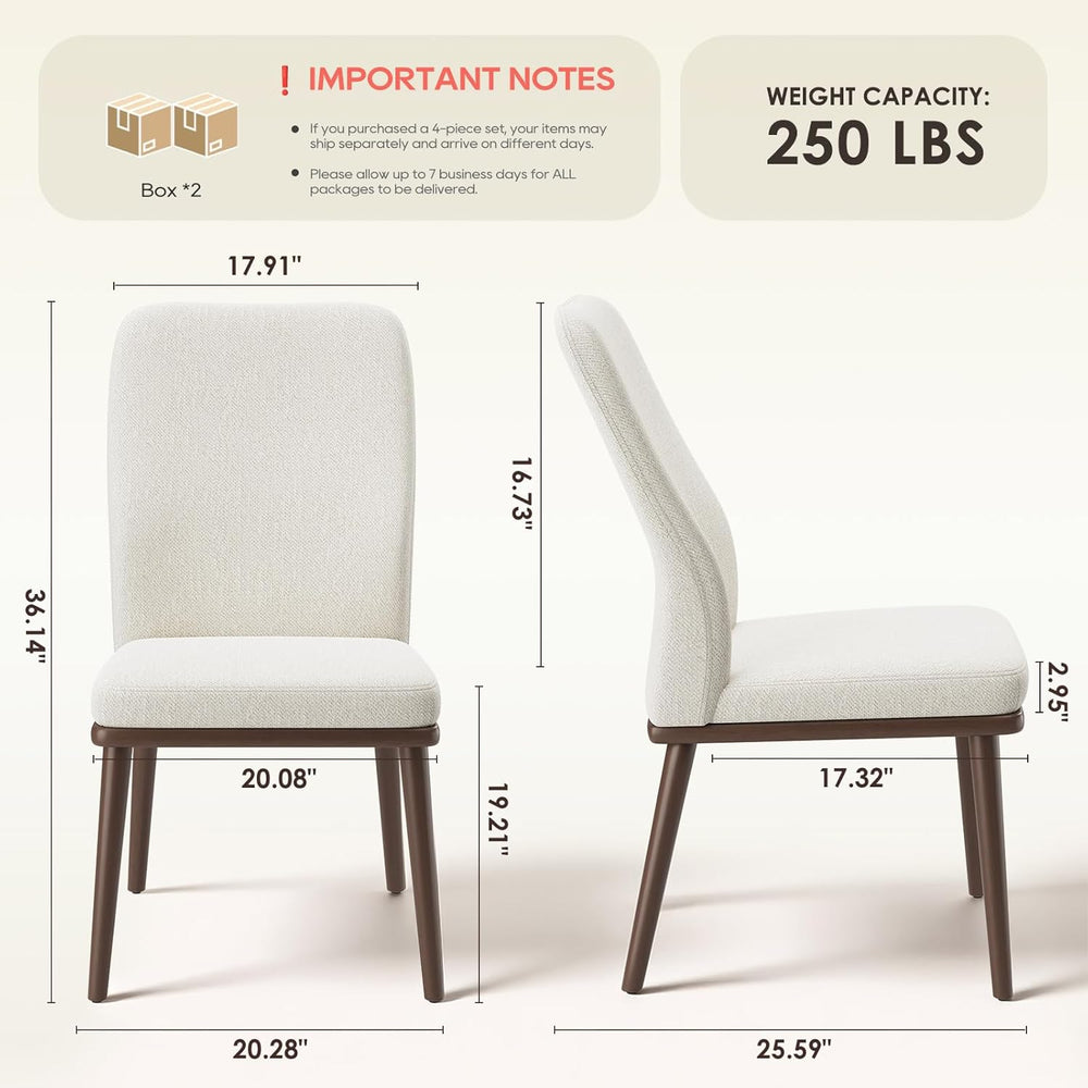 MALOL Modern Dining Chairs Set of 4, Upholstered Kitchen Chairs with High Bac...